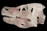 Carved Rose Quartz Dinosaur Skull - Roar! #227040-5